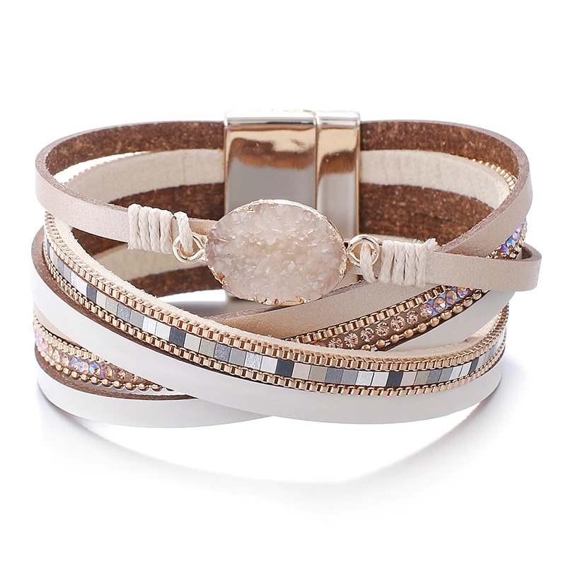 Brățară Statement Multilayer NUDE, Stil Boho