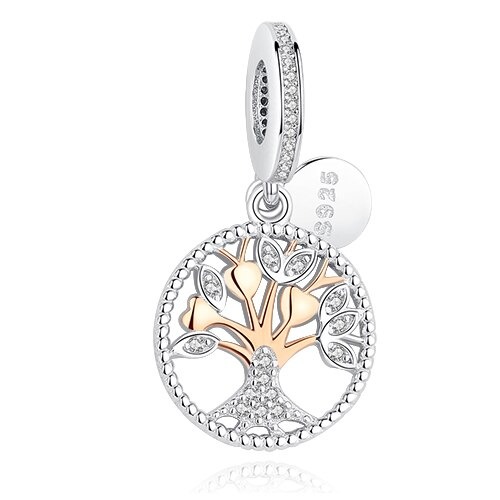 [TA000104] Charm Family Tree din Argint - Rose