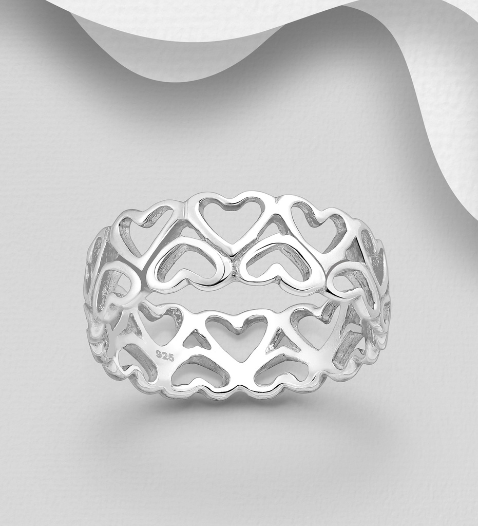 [IN000052] Inel lat din Argint Forever Hearts (5)