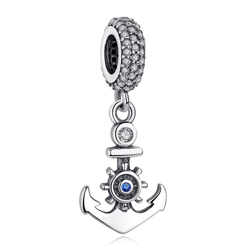 Charm Sailor Dream din Argint, cu Ancoră și Cârmă