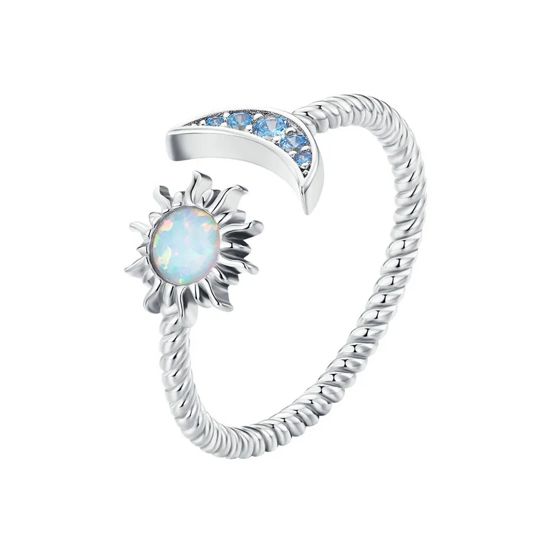 [IN000063] Inel reglabil din argint 925 Sun and Moon