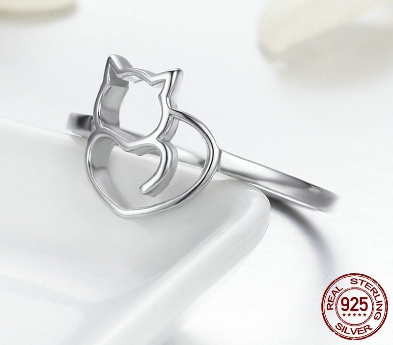 [IN000025] Inel Lovely Cat din Argint, model pisicuta (6)