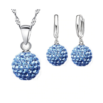 [ST000013] Set colier si cercei Dancing Queen albastru