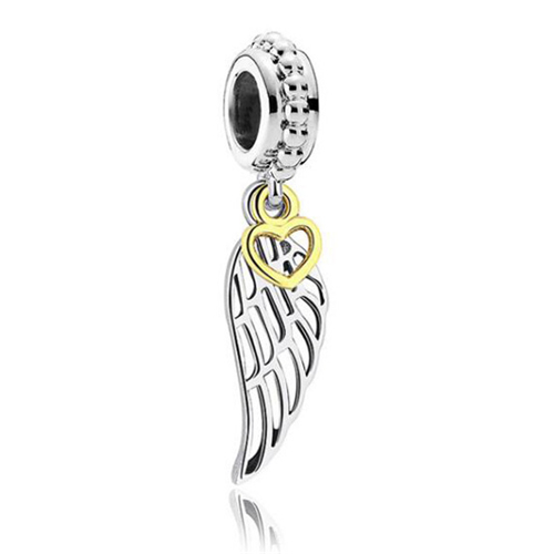 [TA000040] Charm Heart Feather din argint