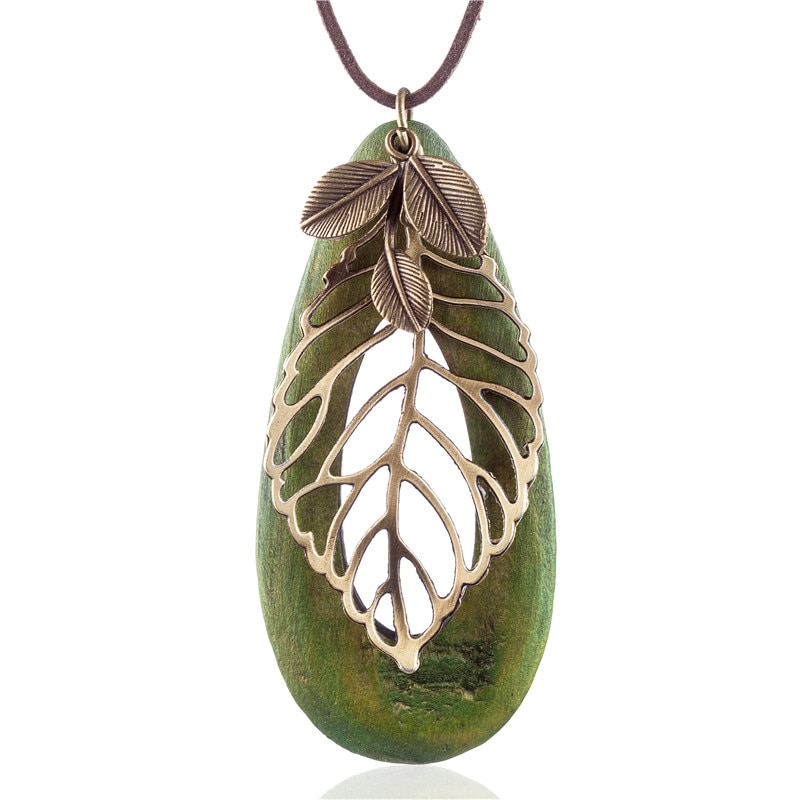 [CO000032] Colier Green Leaf