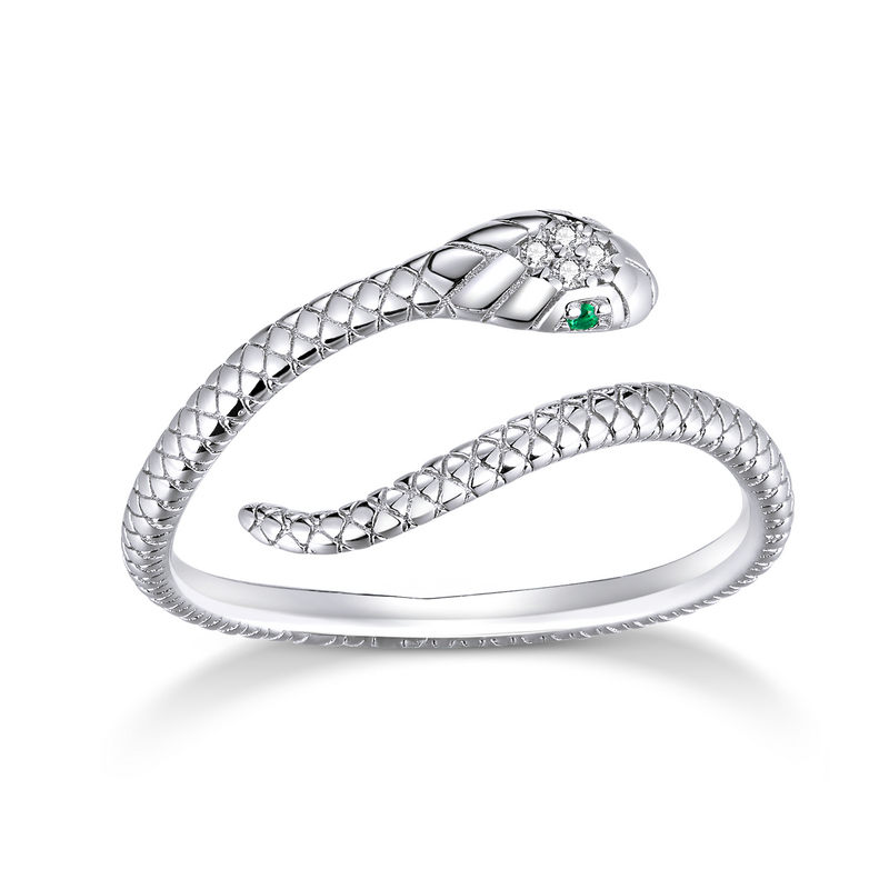 [IN000059] Inel reglabil din argint Silvery Snake
