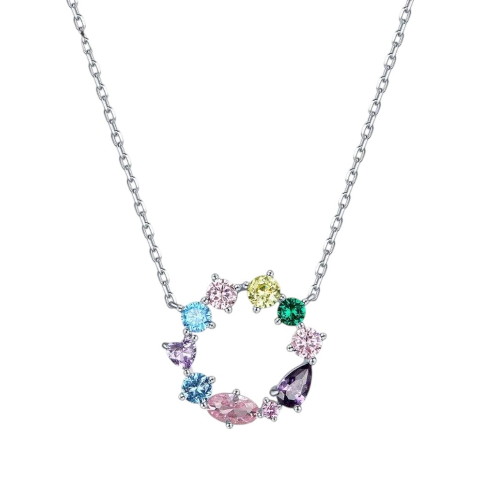 [CO000075] Colier Rainbow Joy din Argint 925 cu Zirconia Multicolora