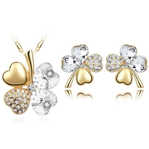 [ST000031] Set bijuterii Lucky Quattro  - white gold